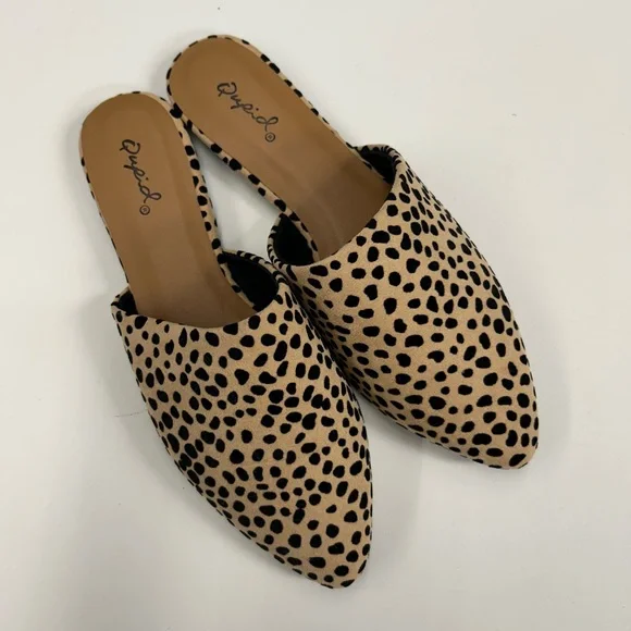 Qupid Tan and Black Spotted Mules - Picture 7 of 8